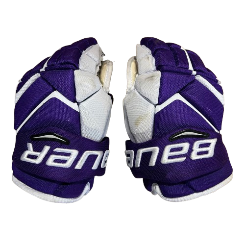 Bauer Vapor 1X Lite Pro - Gant de hockey Pro Stock d'occasion - Intermédiaire (violet/blanc)